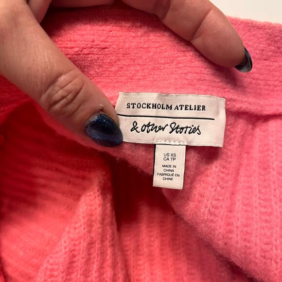 & Other Stories Pink Oversized Cardigan XS - Picture 5 of 10